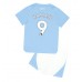 Manchester City Erling Haaland #9 Dětské Oblečení Domácí Dres 2023-24 Krátkým Rukávem (+ trenýrky)